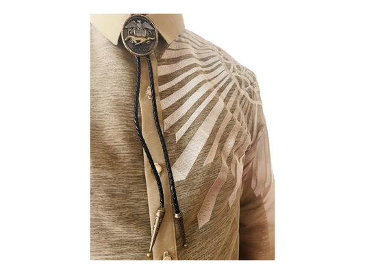 USN Mustang Bolo Tie Antique Nickel Pendant
