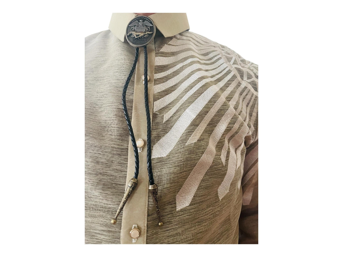 USN Mustang Bolo Tie Antique Nickel Pendant