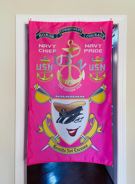USN Chick Chiefs 5X3 Vertical Flag