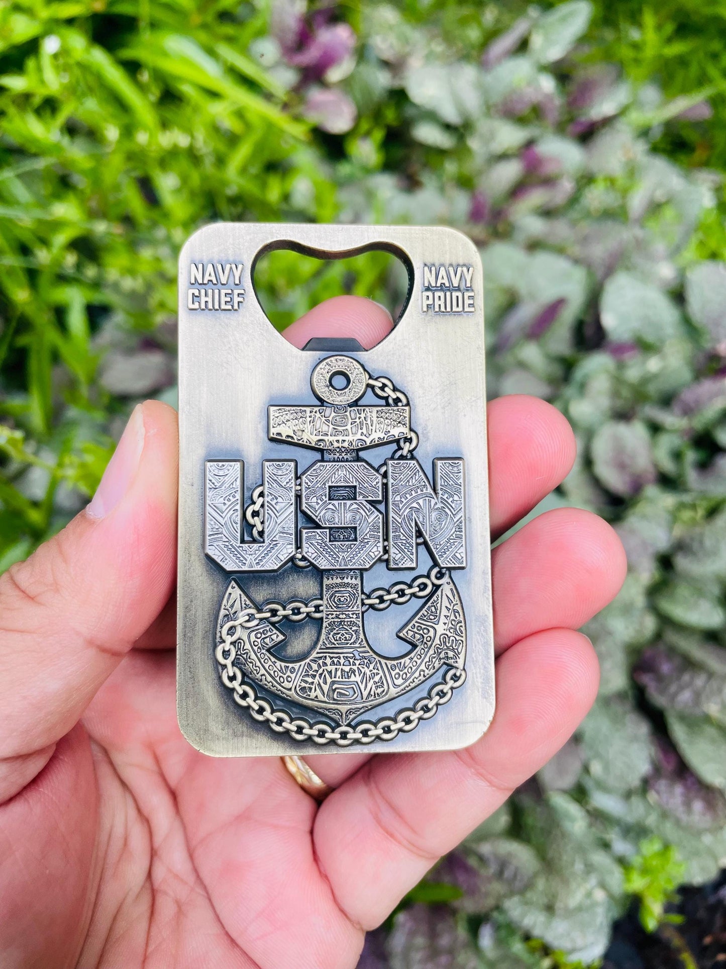 CPO Class 131 FY25 Bottle Opener/Coin with Tribal Anchors