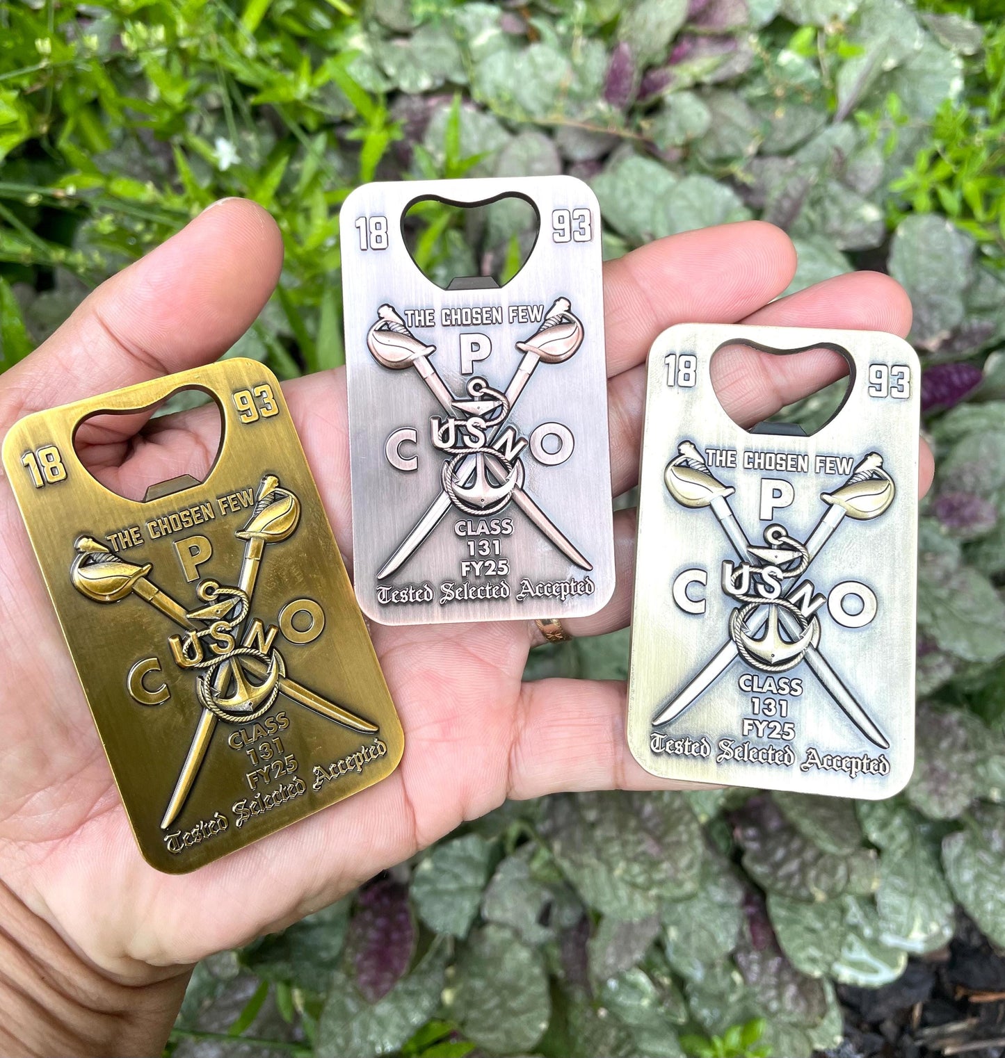 CPO Class 131 FY25 Bottle Opener/Coin with Tribal Anchors