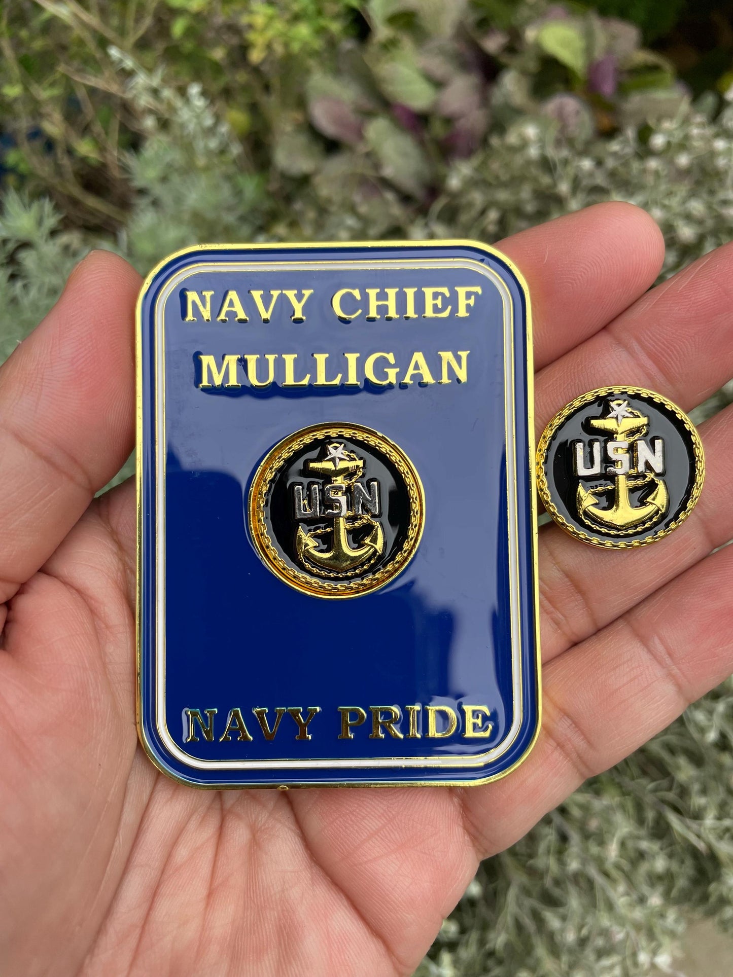FORE Golf Chief, Senior Chief and Master Chief Challenge Coin with 2 golf ball markers.