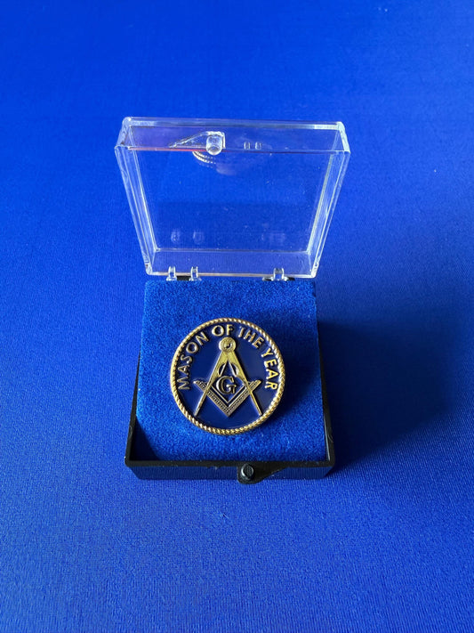 Mason of the Year 1” Round Masonic Lapel Pin