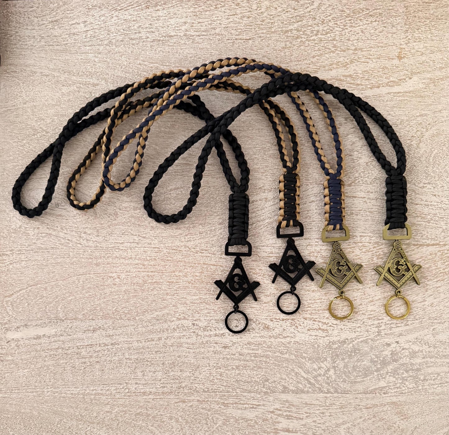 Masonic /G\ 4 Strand Round Braid with Cobra Knot Paracord Neck Lanyard