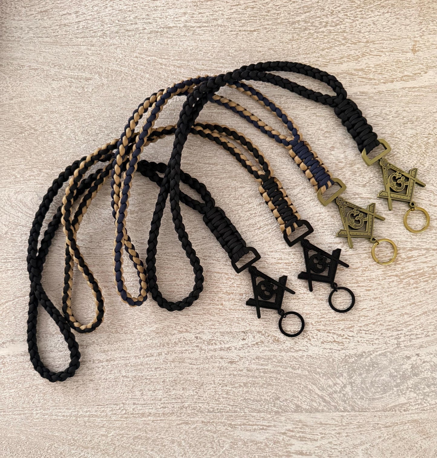 Masonic /G\ 4 Strand Round Braid with Cobra Knot Paracord Neck Lanyard