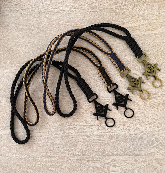 Masonic /G\ 4 Strand Round Braid with Cobra Knot Paracord Neck Lanyard