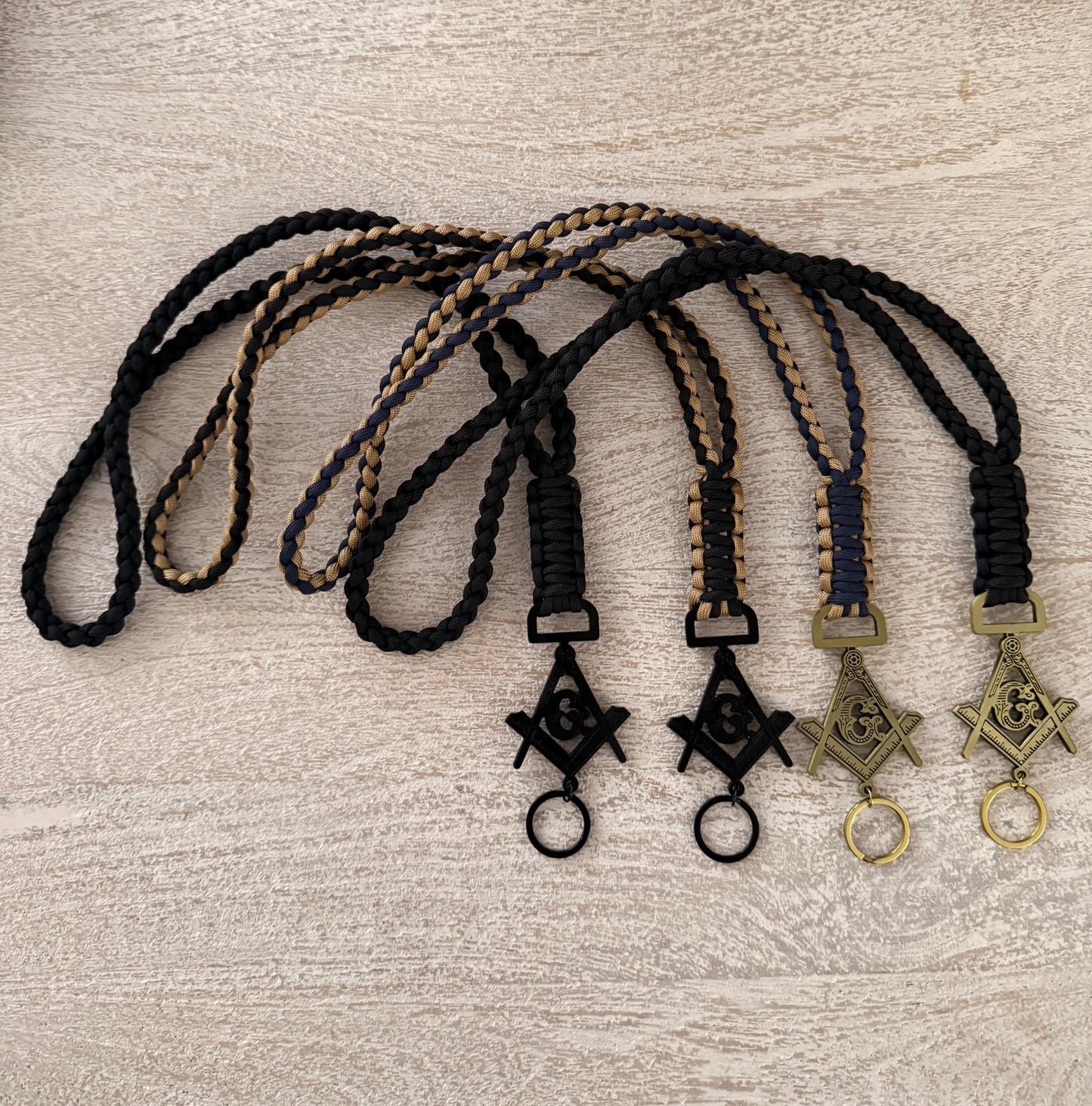 Masonic /G\ 4 Strand Round Braid with Cobra Knot Paracord Neck Lanyard