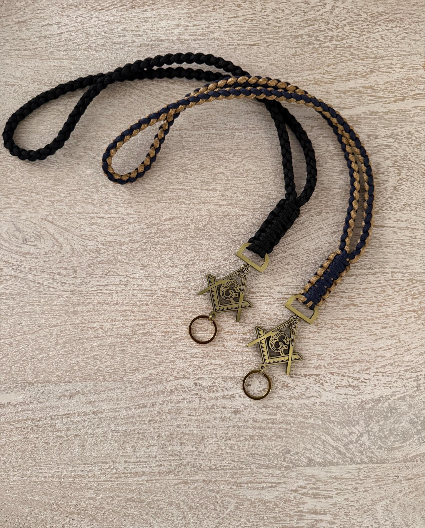 Masonic /G\ 4 Strand Round Braid with Cobra Knot Paracord Neck Lanyard