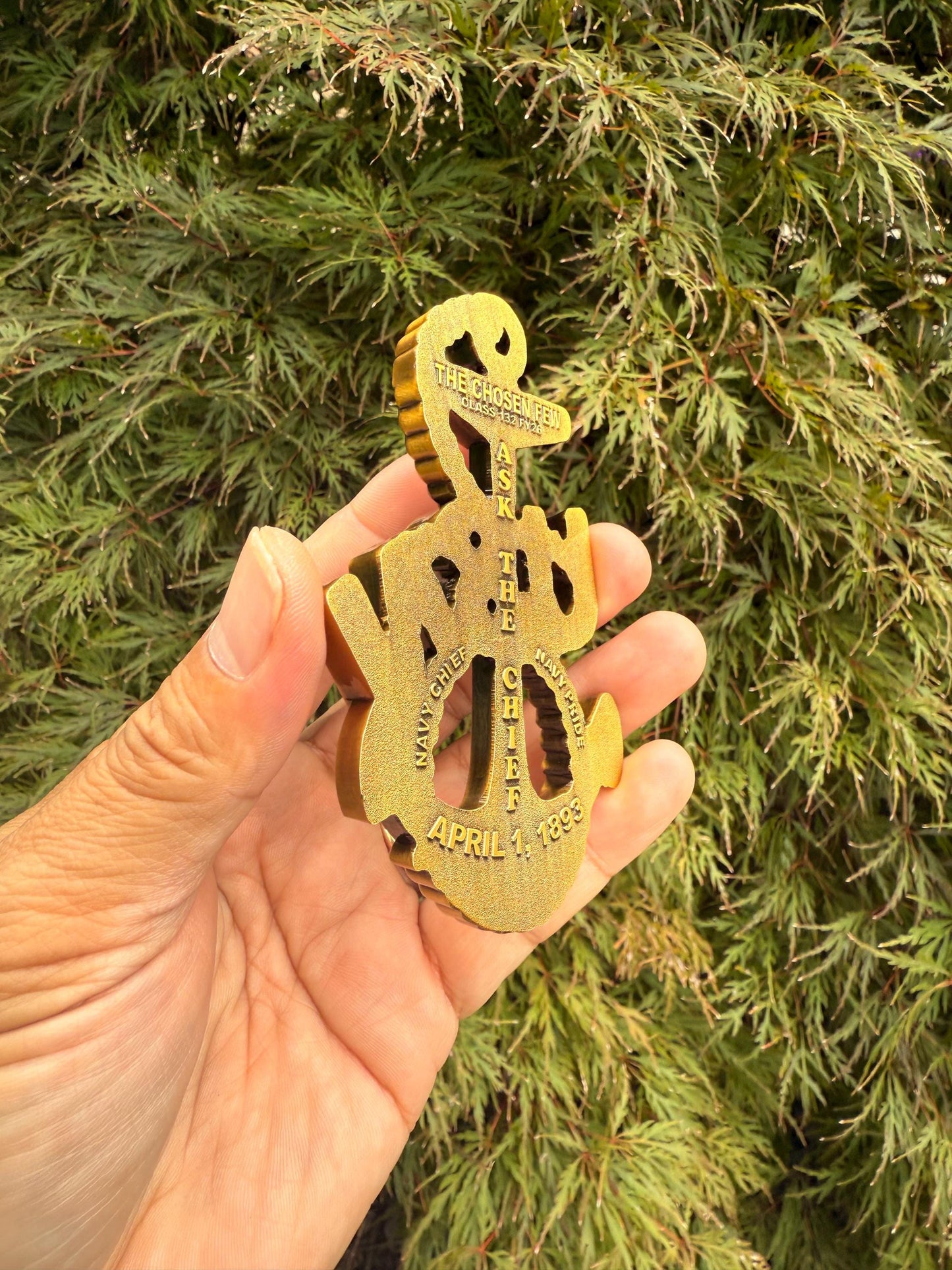 USN Class 132 FY 26 Heritage Anchor Antique Gold Coin