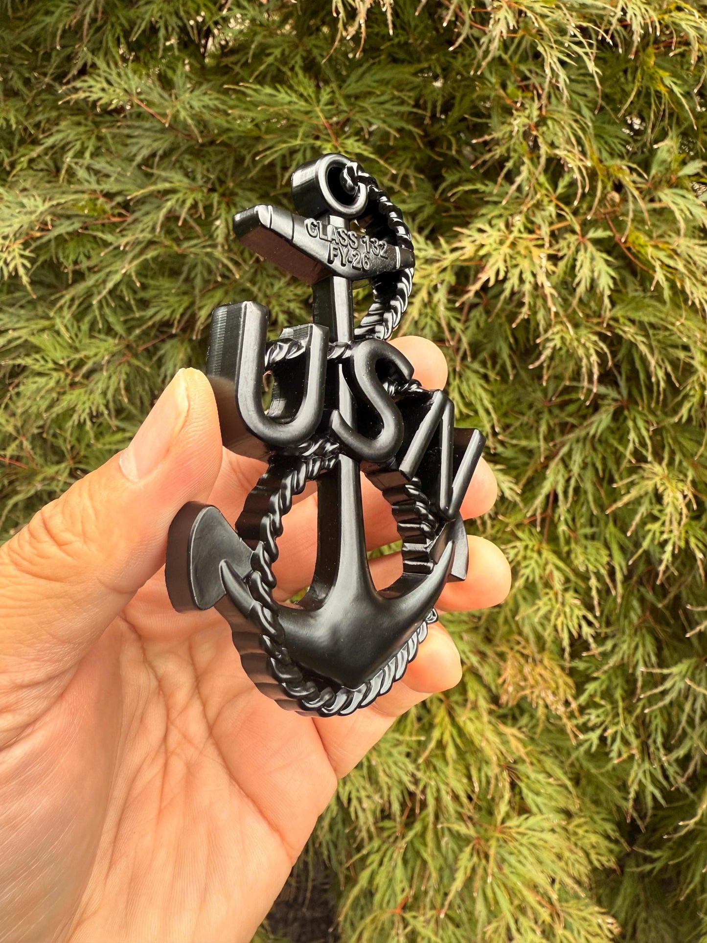USN Class 132 FY 26 Heritage Anchor Blacked Out Coin