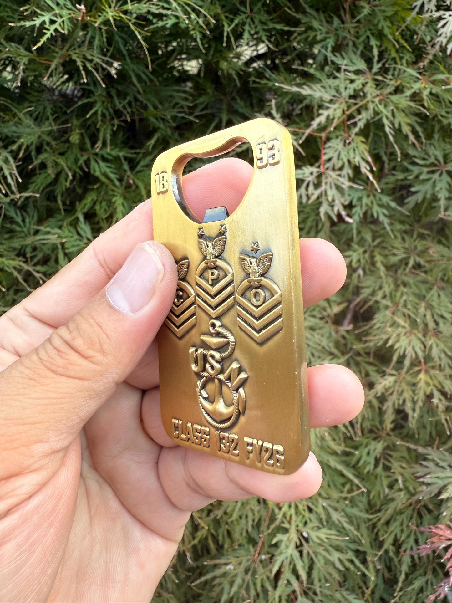 CPO Class 132 FY-26 Antique Gold Bottle Opener/Coin
