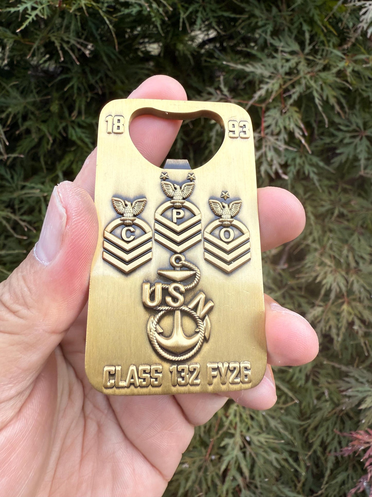 CPO Class 132 FY-26 Antique Gold Bottle Opener/Coin