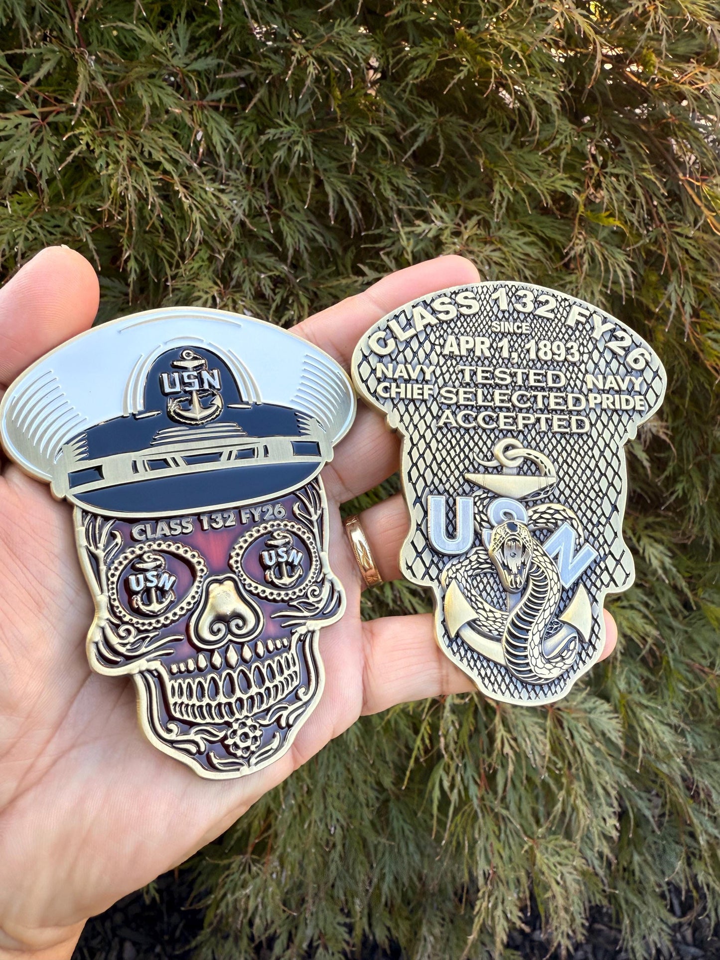 4” CPO Class 132 FY26 Sugar Skull  Challenge Coin.