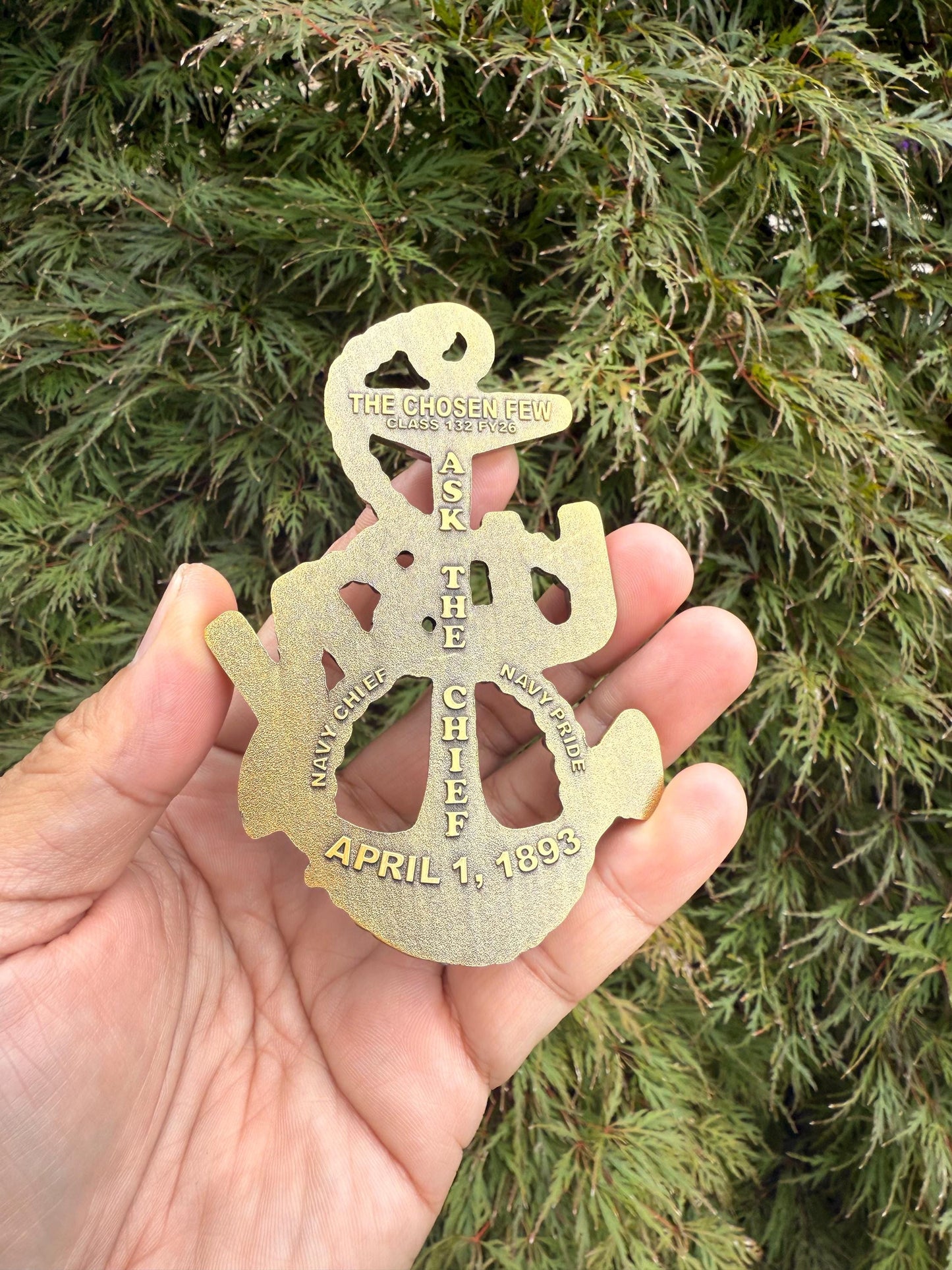 USN Class 132 FY 26 Heritage Anchor Antique Gold Coin