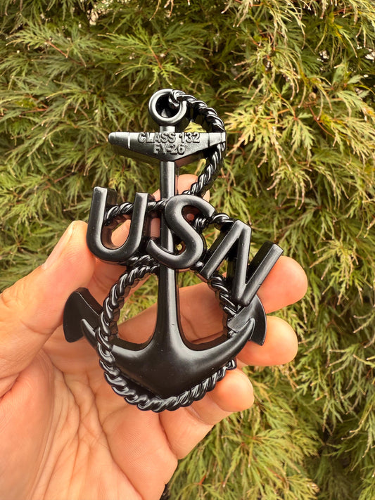 USN Class 132 FY 26 Heritage Anchor Blacked Out Coin