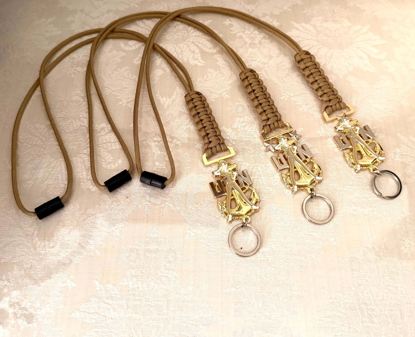 USN E7/E8/E9 Chick Chiefs Gold/Silver Anchor With Gold Paracord Lanyard.